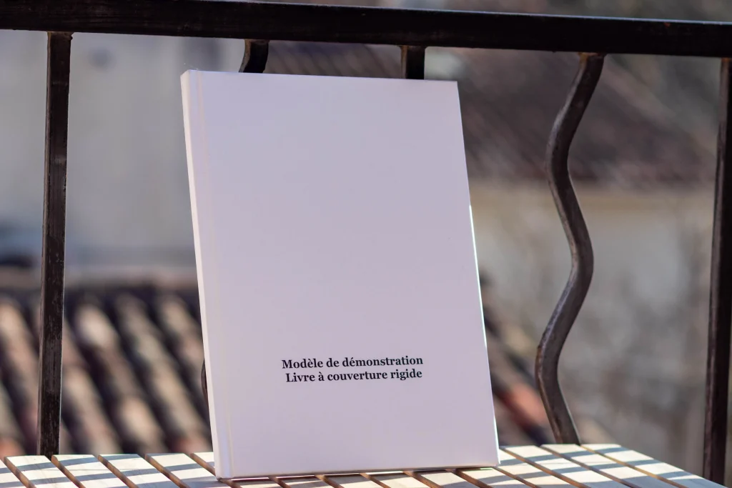 Demo model of a hardcover wedding album