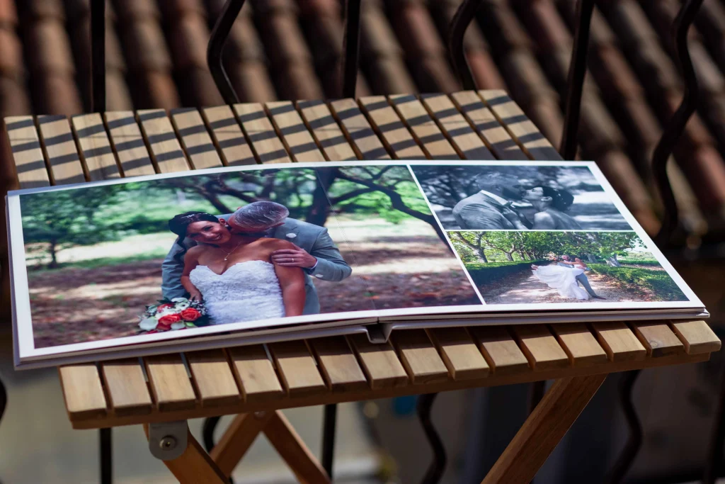 Example of a multi-image layout in a layflat wedding album